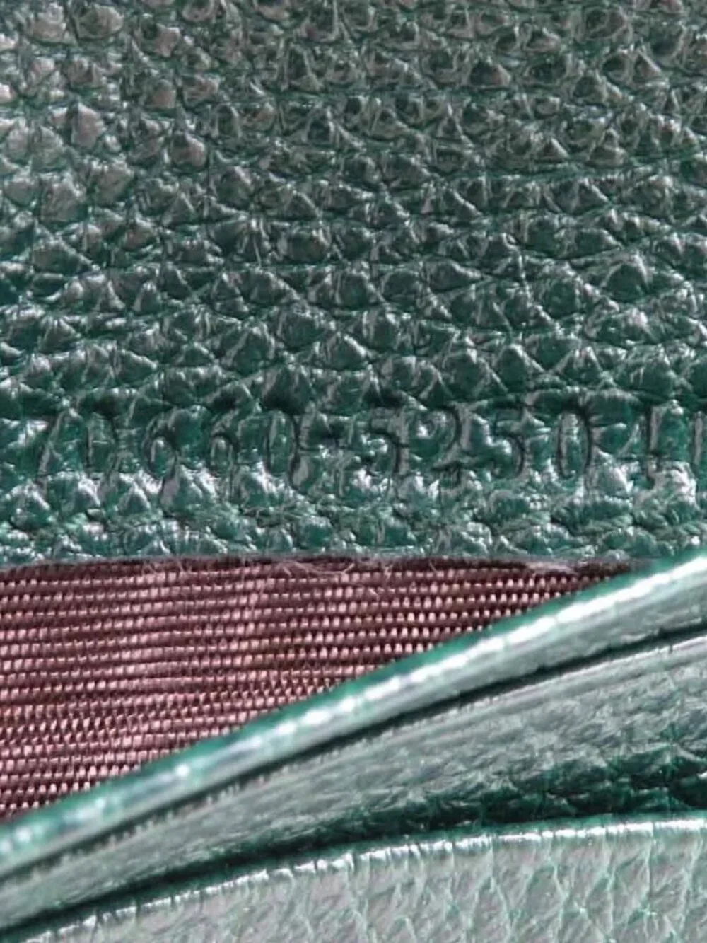 Auth GUCCI Zumi Bifold Wallet Chain Wallet Green/Gold/Silver Leather - e60739a - Picture 6 of 8